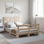 vidaXL Cadre de lit avec tête de lit 160x200 cm bois de pin massif