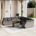 vidaXL Salon de jardin 11 Pièces avec coussins gris résine tressée