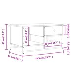 vidaXL Table basse chêne fumé 85 5x51x45 cm bois d'ingénierie