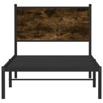 vidaXL Cadre de lit en métal sans matelas chêne fumé 90x200 cm