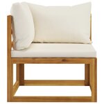 vidaXL Ensemble de canapés 2 Pièces et coussins blanc crème Acacia solide