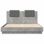 vidaXL Cadre de lit avec tête de lit gris béton 140x200 cm