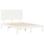 vidaXL Cadre de lit avec tête de lit blanc 140x190 cm bois massif