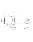THIRARD - Cylindre adaptateur rond T2 BLCT  33x33mm  diamètre 22mm  4 clés