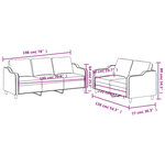 vidaXL Ensemble de canapés 2 Pièces avec coussins Rouge bordeaux Tissu