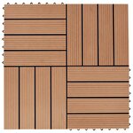 vidaXL Carreaux de terrasse 22 Pièces 30 x 30 cm 2 m² WPC Teck
