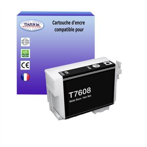 Cartouche Compatible pour Epson SureColor SC-P600 remplace Epson T7608 Noire Matt - T3AZUR