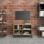 vidaXL Meuble TV avec pieds en métal Chêne sonoma 69 5x30x50 cm