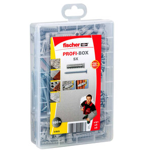 Fischer ensemble de chevilles avec vis profi-box sx 160 pcs
