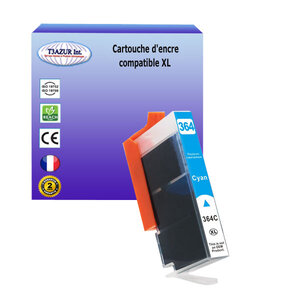 Cartouche compatible avec HP PhotoSmart Plus B210c,Premium ,Premium C310a, Fax, Pro B8550, Wireless CN245Bremplace HP 364XL ( CB323EE ) - Cyan