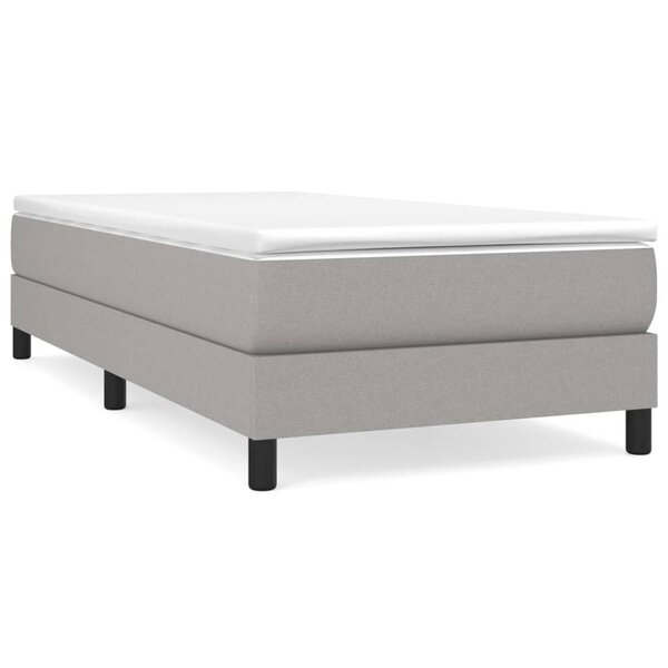 vidaXL Sommier à lattes de lit avec matelas Gris clair 90x200 cm Tissu