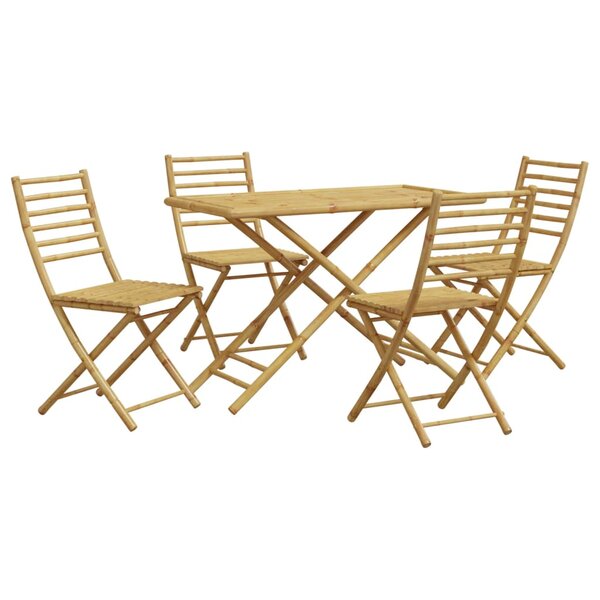 vidaXL Ensemble à manger de jardin 5 Pièces bambou