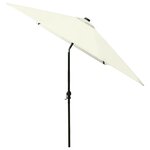 vidaXL Parasol avec LED et mât en acier Sable 2x3 m