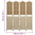 vidaXL Cloison de séparation 4 panneaux Marron 140x165 cm Tissu