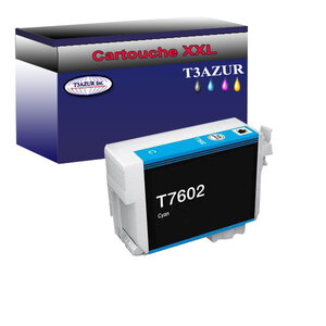 Cartouche Compatible pour Epson T7602 (C13T76024010) Cyan- T3AZUR