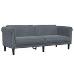 vidaXL Ensemble de canapés 2 Pièces gris foncé velours