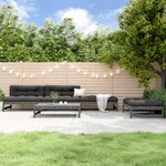 vidaXL Salon de jardin 5 Pièces gris bois massif de pin