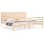 vidaXL Cadre de lit avec tête de lit 200x200 cm bois massif