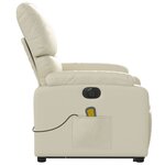 vidaXL Fauteuil inclinable de massage électrique crème similicuir