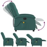 vidaXL Fauteuil de massage inclinable électrique Vert foncé Tissu