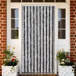 vidaXL Rideau anti-mouches gris et noir 56x185 cm chenille