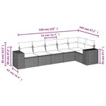 vidaXL Salon de jardin avec coussins 6 Pièces beige résine tressée