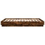 vidaXL Cadre de lit chêne fumé 135x190 cm bois d'ingénierie