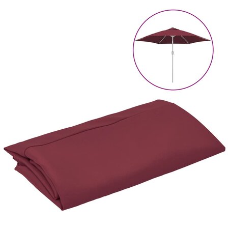 vidaXL Tissu de remplacement pour parasol d'extérieur Bordeaux 300 cm