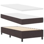 vidaXL Lit Box Spring avec Matelas Marron Foncé 100x200 cm Tissu