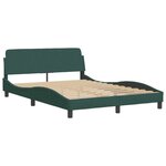 vidaXL Cadre de lit avec lumières LED vert foncé 140x200 cm velours