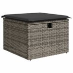 vidaXL Salon de jardin avec coussins 7 Pièces gris résine tressée