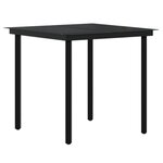 vidaXL Mobilier à dîner d'extérieur avec coussins 3 Pièces Gris et noir