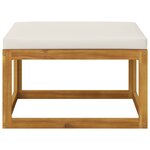 vidaXL Salon de jardin 4 Pièces avec coussin Crème Bois d'acacia solide