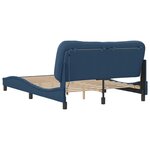 vidaXL Cadre de lit avec lumières LED bleu 140x200 cm tissu