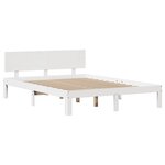 vidaXL Cadre de lit avec tête de lit blanc 135x190 cm bois pin massif