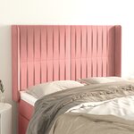 vidaXL Tête de lit avec oreilles Rose 147x16x118/128 cm Velours