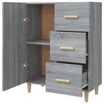 vidaXL Buffet sonoma gris 69 5x34x90 cm bois d'ingénierie