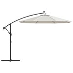 vidaXL Tissu de remplacement pour parasol déporté Blanc sable 350 cm