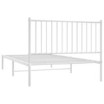 vidaXL Cadre de lit métal avec tête de lit blanc 107x203 cm