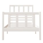 vidaXL Cadre de lit Blanc 75x190 cm Petit simple Bois massif