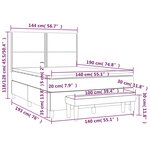 vidaXL Sommier à lattes de lit et matelas Bleu foncé 140x190cm Velours