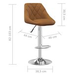 vidaXL Tabourets de bar lot de 2 marron velours