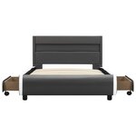 vidaXL Cadre de lit avec LED Anthracite Similicuir 90x200 cm