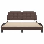 vidaXL Cadre de lit avec lumières LED marron 160x200 cm similicuir