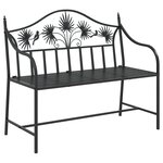 vidaXL Banc en métal vintage Noir Acier peint en poudre Standard Durable