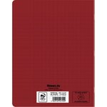 Cahier recyclé et recyclable  96 pages seyès 90 g  couverture polypropylène rouge  format 17 x 22 cm CONQUERANT