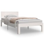 vidaXL Cadre de lit Blanc Bois massif 90x190 cm Simple