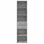 vidaXL Buffet haut gris béton 45x42 5x185 cm bois d'ingénierie
