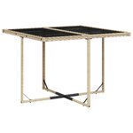 vidaXL Ensemble à manger de jardin coussins 5 Pièces mélange beige rotin