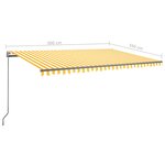 vidaXL Auvent automatique sur pied 500x350 cm Jaune/Blanc